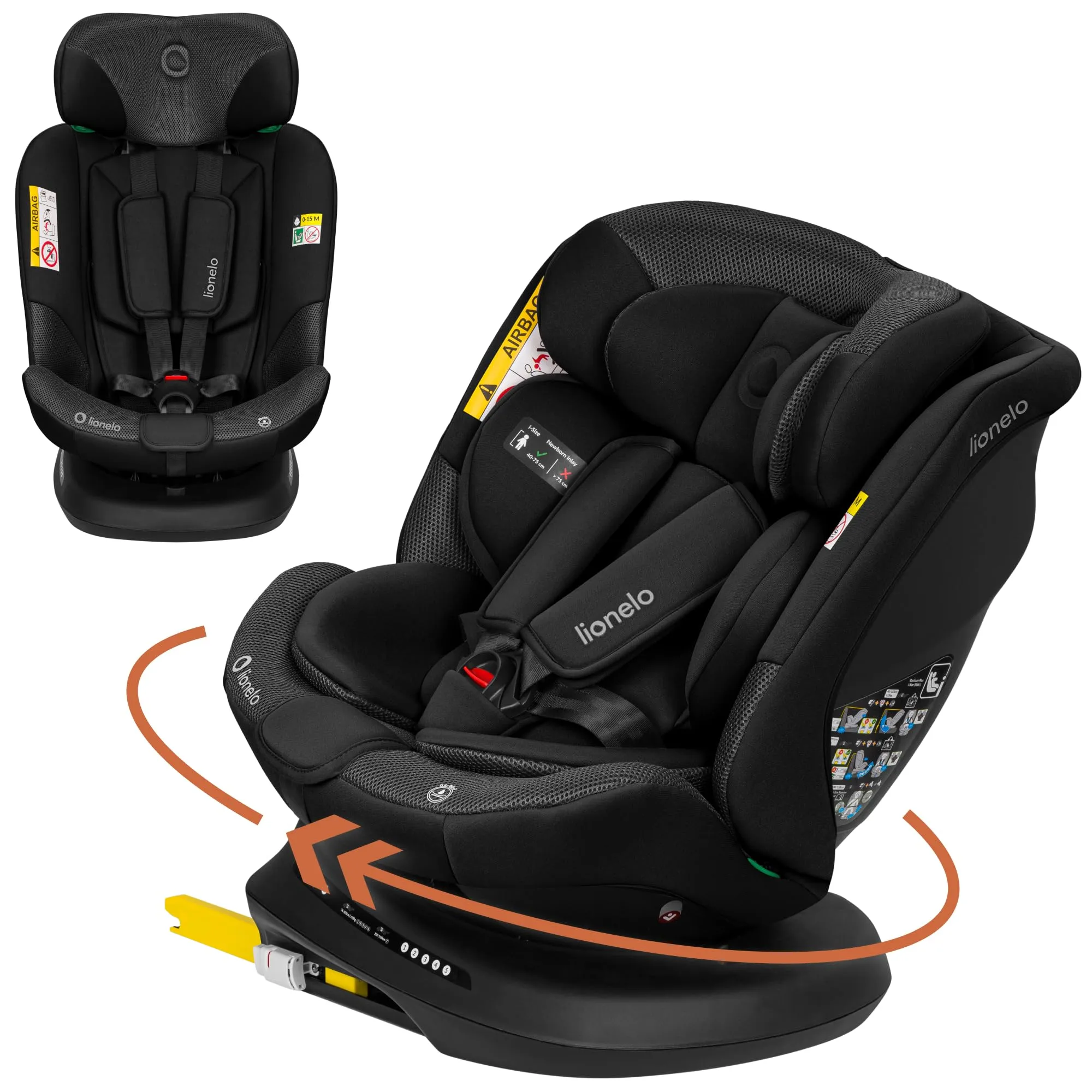 LIONELO Bastiaan i-Size Seggiolino Auto Evolutivo 4 in 1 40-150 cm ISOFIX