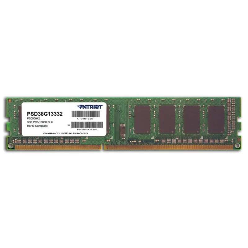 Memoria RAM Patriot 8GB PC3-10600 1x8GB DDR3 1333MHz CL9 Unbuffered DIMM