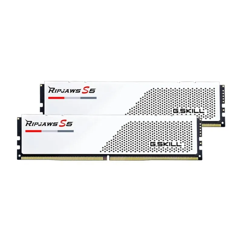 Memoria RAM G.Skill Ripjaws F5-6000J3040G32GX2-RS5W 64GB 2x32GB DDR5 6000MHz CL30 Intel XMP Dissipatore Bianco