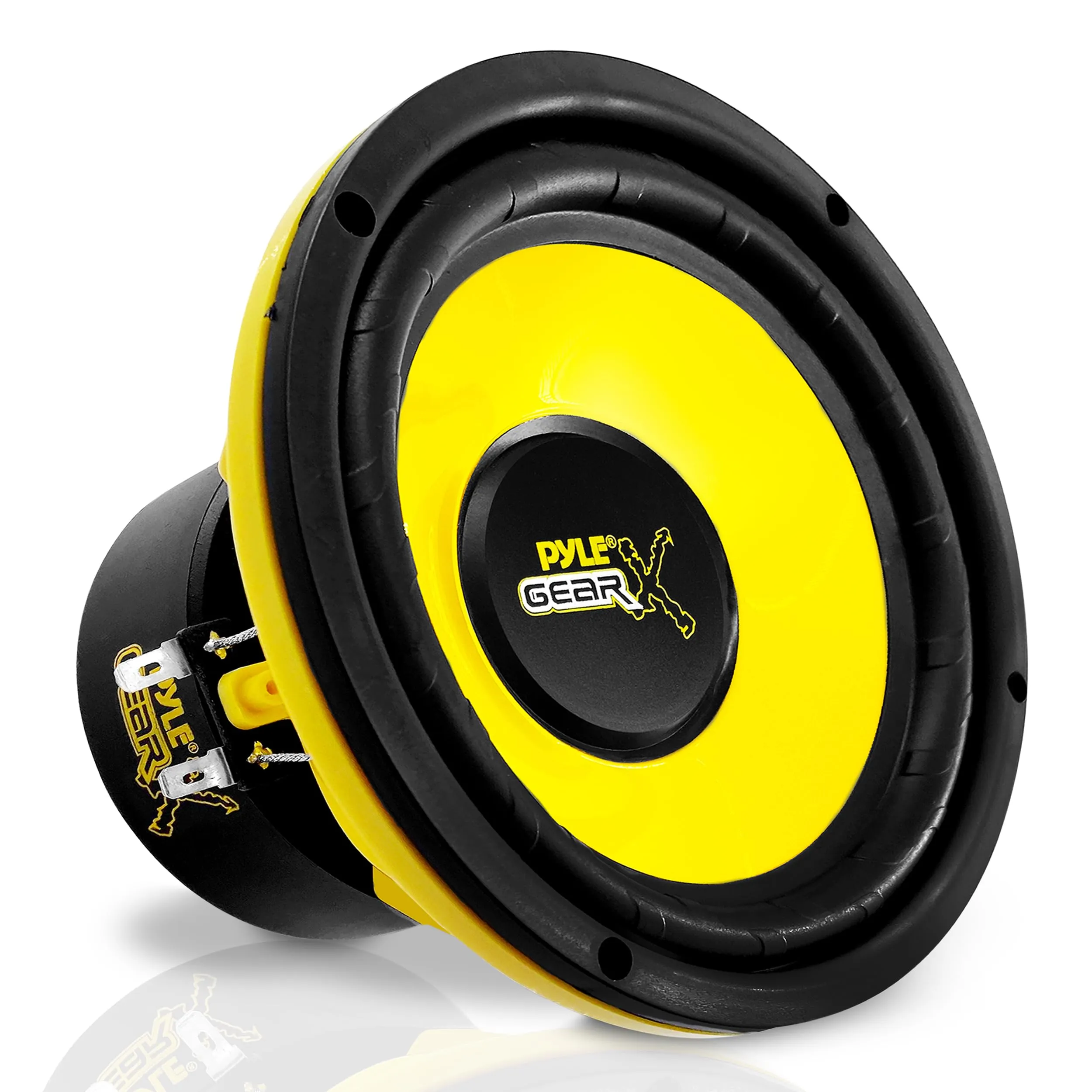 Pyle Altoparlanti Auto Woofer 16,5 Centimetri, Casse Audio 300 Watt Potenza Picco, 4 Ohm Impedenza, Risposta Frequenza 60-20KHz per Stereo Auto, Giallo