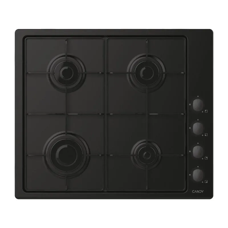 Piano cottura a gas Candy Idea CHW6LBB 60 cm 4 fuochi nero acciaio inox