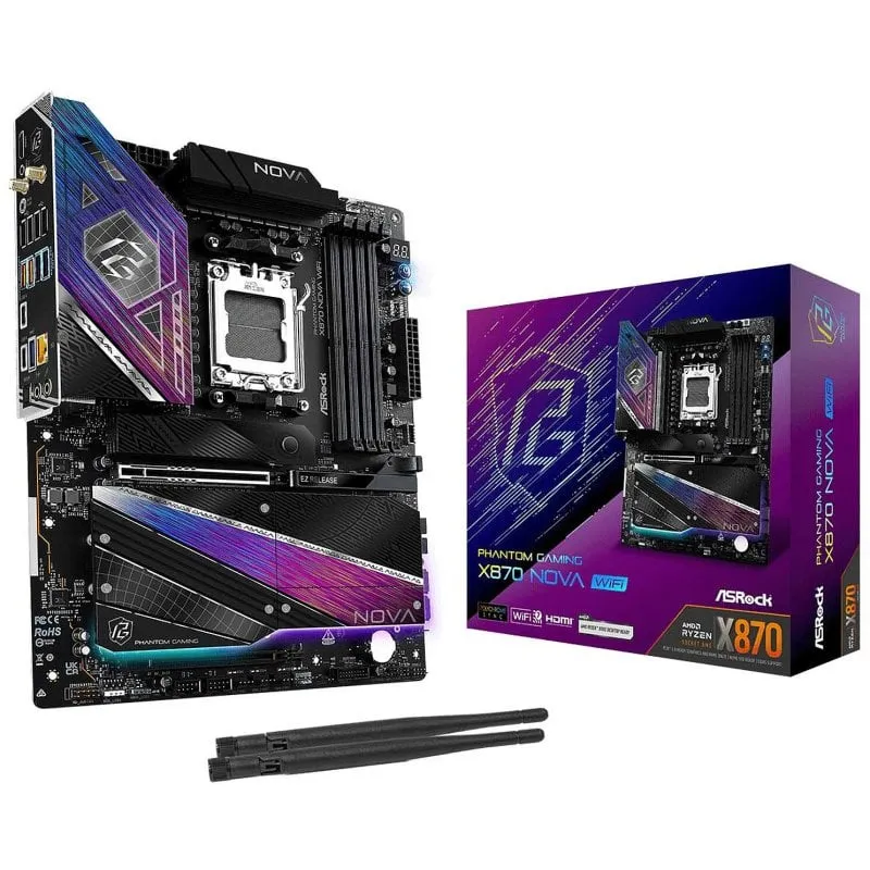 Schede Madri Asrock X870 NOVA WIFI AMD Socket AM5 DDR5 ATX 5GbE M.2 RGB