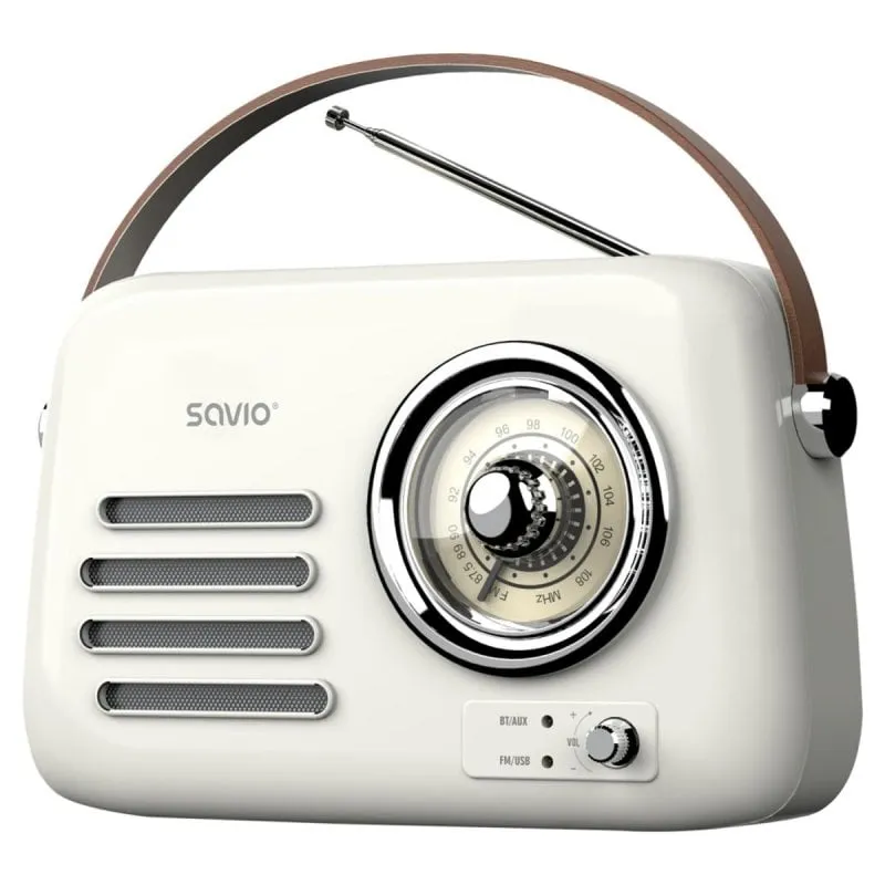 Radio portatile Savio RS-02 FM Bluetooth 3W USB Bianca