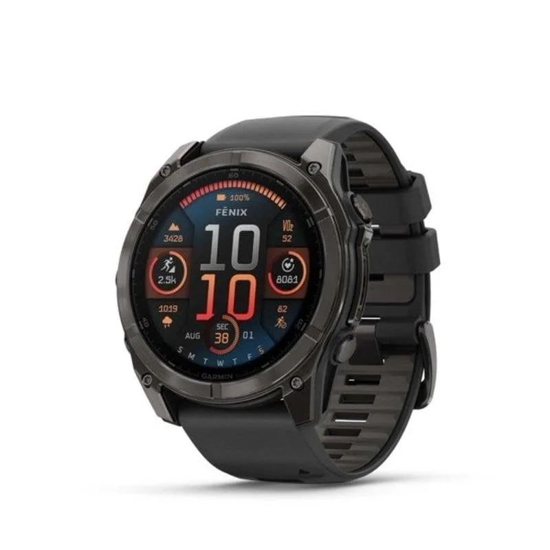 Garmin Fenix 8 Bluetooth GPS 51mm AMOLED Titanio Nero Silicone Unica Resistenza 10ATM