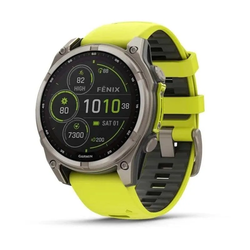 Garmin Fenix 8 GPS Wifi 47mm Display Touch Sapphire Titanio Grafite Giallo Unica 10ATM SpO2