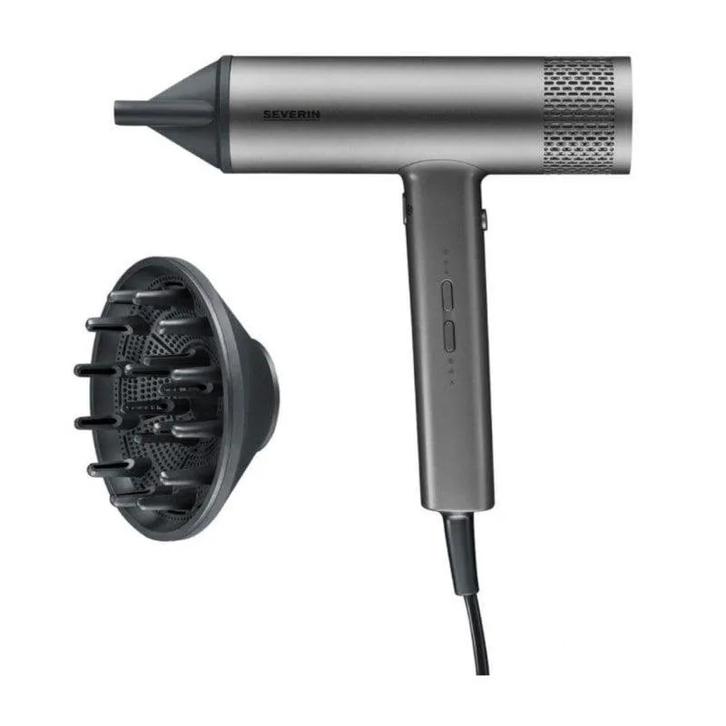 Phon Professionale Ionico Severin HT 0169 2000W 3 Temperature 3 Velocità Accessori Antracite