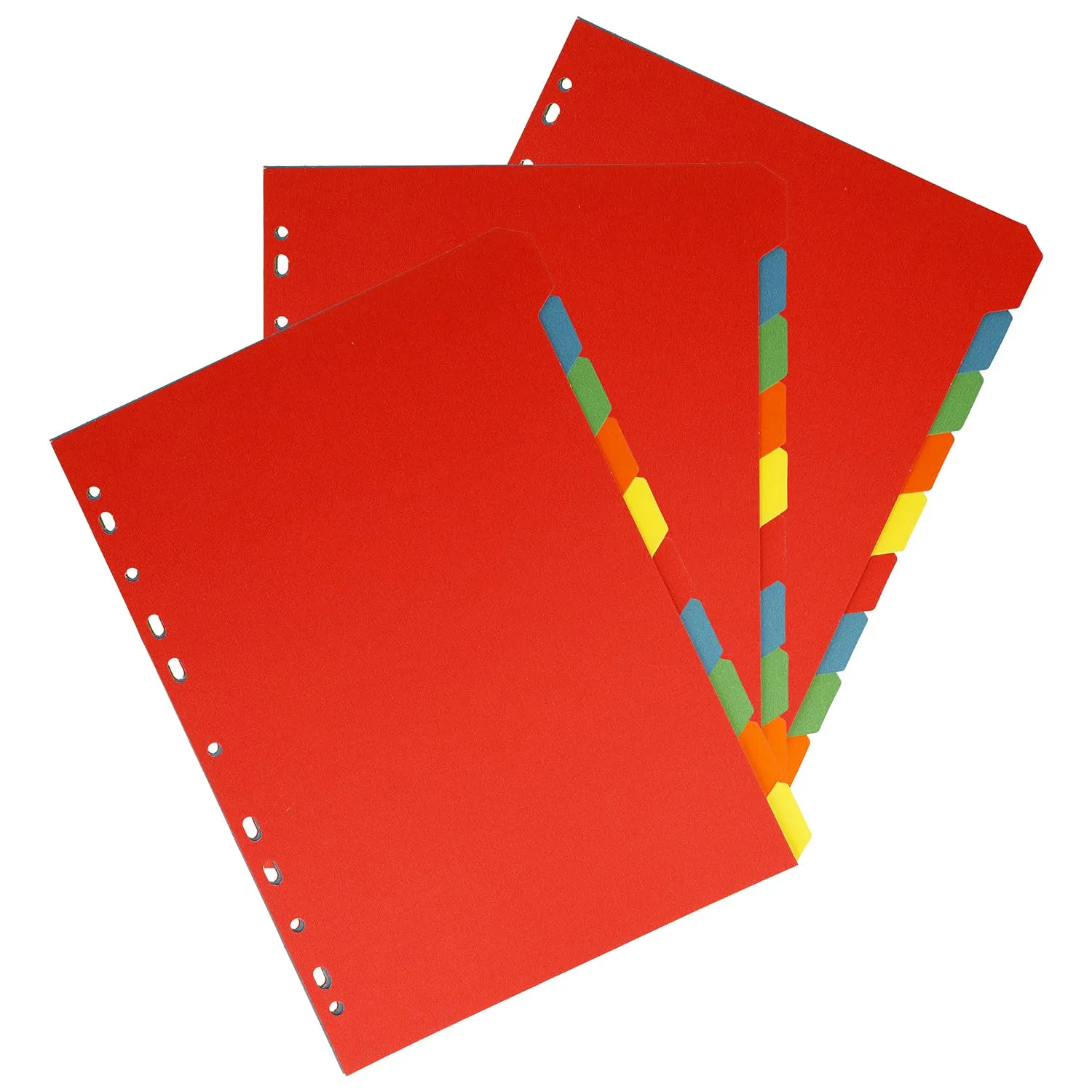 Westcott linguette per cartelle A4 (Set da 3) | divisori per cartelle A4 | 3 x 10 linguette colorate in 5 colori come organizer per cartelle | robuste 160g/m² con perforazione Euro | E-2733312 00