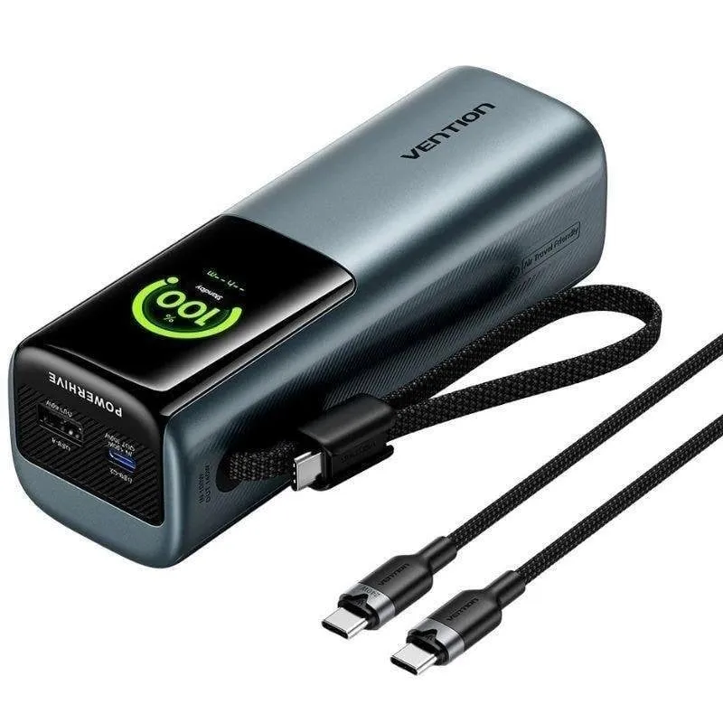 Batteria Esterna Vention FKGH0 27000mAh 200W Display TFT PD3.1 USB-C/A Grigia