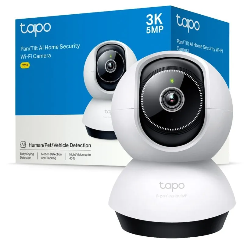 Videocamere di sorveglianza TP-Link Tapo TC74 2K Visione Notturna Interna IA Audio Bidirezionale Controllo Vocale