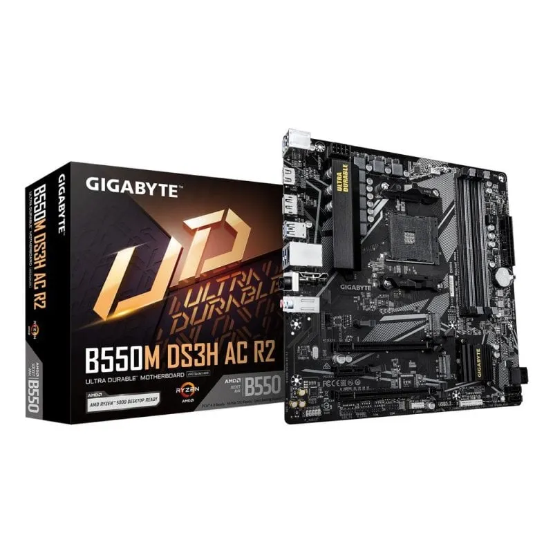 Schede Madri Gigabyte B550M DS3H AC R2 B550 AM4 DDR4 Micro ATX WiFi 5 Bluetooth 5.0 RAID