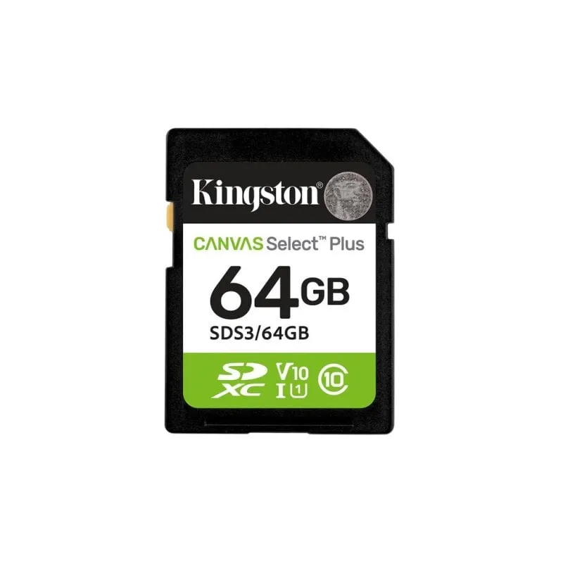 Kingston 64 GB SDXC Canvas Select Plus Gen3 100 MB/s C10 UHS-I U1 V10