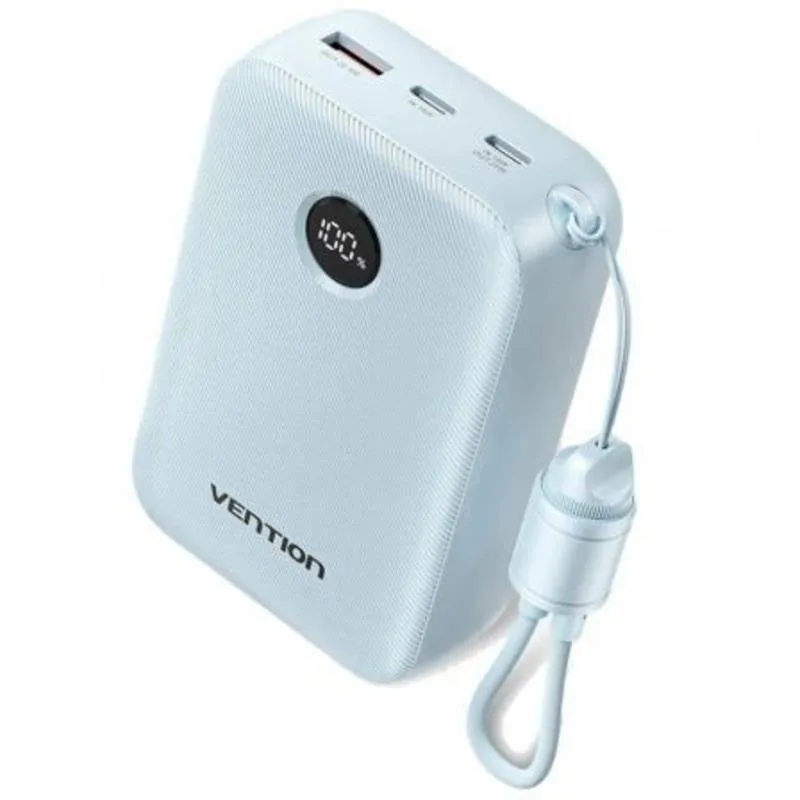 Powerbank Vention FKBL0-C 20000mAh 22.5W Blu USB-C/A con cavo rimovibile