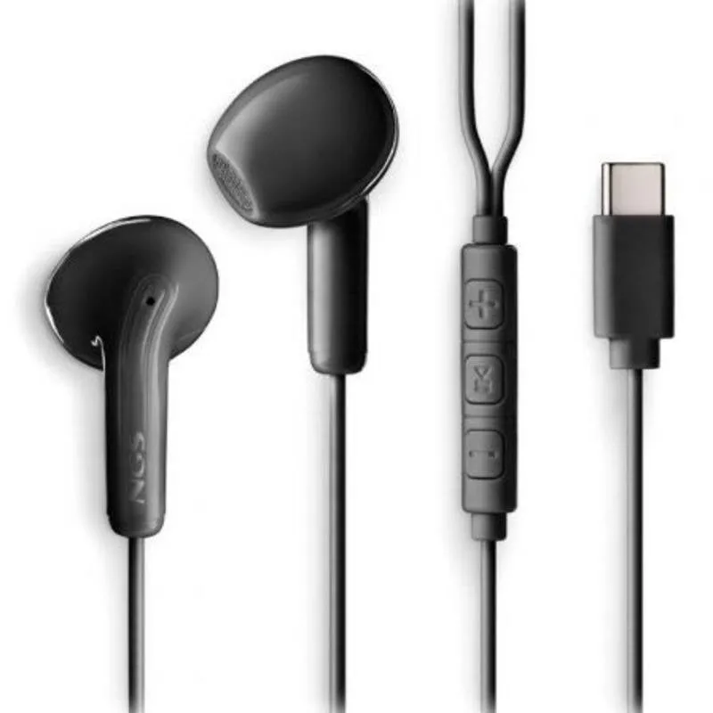 Auricolari NGS Cross Glide con filo USB-C Microfono controllo in-linea Neri