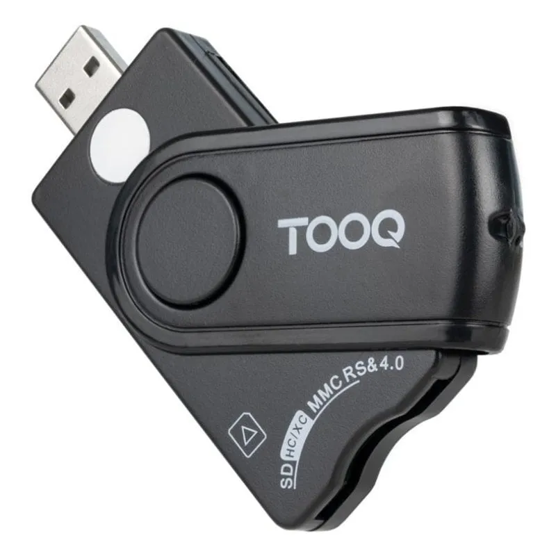 Lettore smart card TooQ TQR-3012B USB-A compatibile DNI SIM SD TF nero