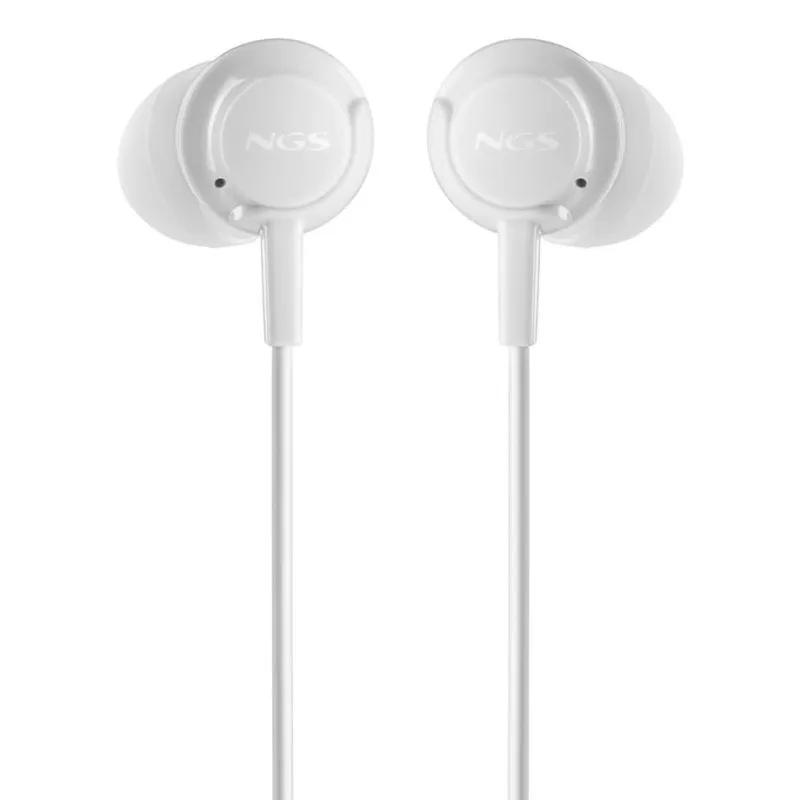 Auricolari NGS CROSS DRIFT WHITE con filo Jack 3.5 mm, microfono, controlli integrati, bianchi