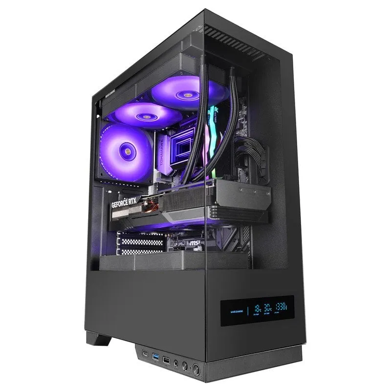 Mars Gaming Mc-pulsar ATX Gaming Case Schermo LCD Doppio Vetro Temperato Frontale e Laterale Nero