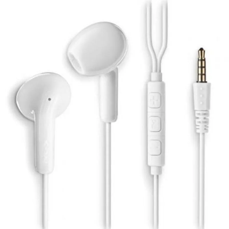 Auricolari NGS Cross Flip con filo Jack 3.5 mm con microfono e controllo, bianchi