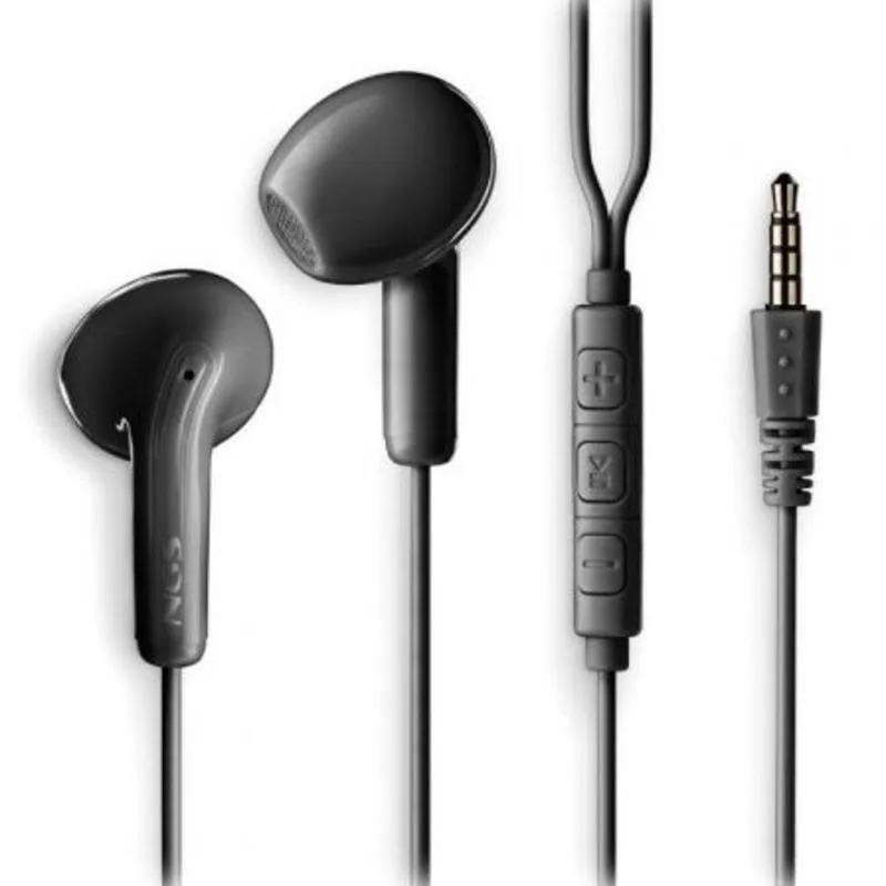 Auricolari NGS Cross Flip con cavo jack 3.5 mm, microfono, controllo musica, neri