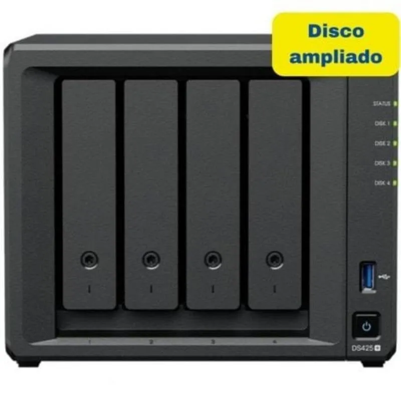 NAS Synology DS425 Plus 16TB 4 Bay 2.5GbE Torre DDR4 M.2 NVMe USB 3.2