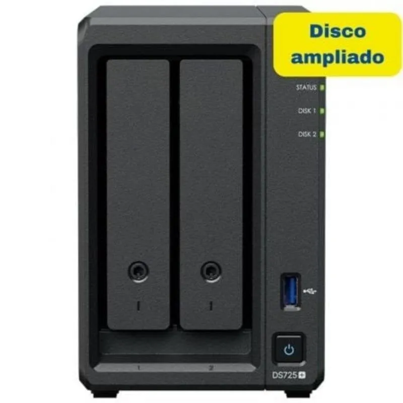 Disco Rigido NAS Interno Synology 8TB SATA 2.5GbE DS725+ con 2 Bay e cache NVMe