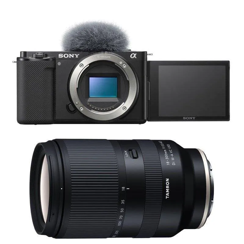 Fotocamera Digitale Compatta Sony Alpha ZV-E10 24.2 MP Zoom 16x Sensore APS-C 4K HDR con Obiettivo Tamron 18-300mm