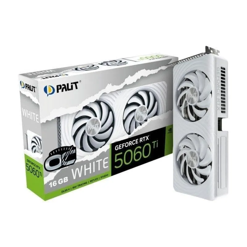 Scheda Grafica Palit GeForce RTX 5060 Ti White OC 16GB GDDR7 Reflex 2 RTX AI DLSS4