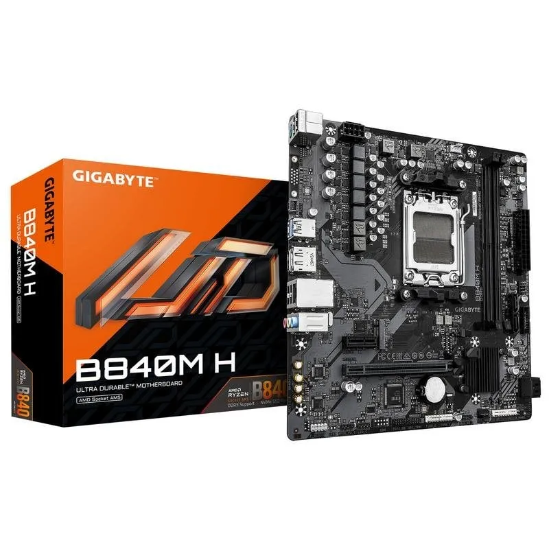 Schede Madri GIGABYTE B840M H AMD B840 Socket AM5 DDR5 Micro-ATX 1GbE PCIe 4.0 M.2 RGB