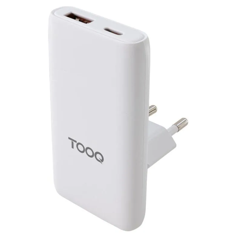 Caricatore universale TooQ TQWC-GANSL65W1A1C GaN 65W USB-C/PD USB-A/QC Bianco
