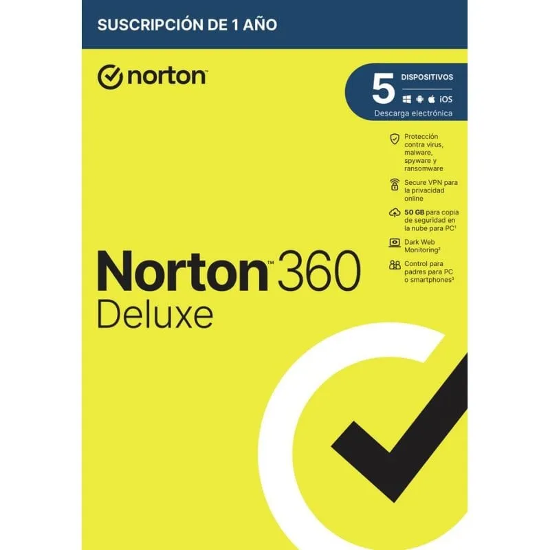 Software sicurezza Norton 360 Deluxe Box 1 licenza 1 anno 5 dispositivi