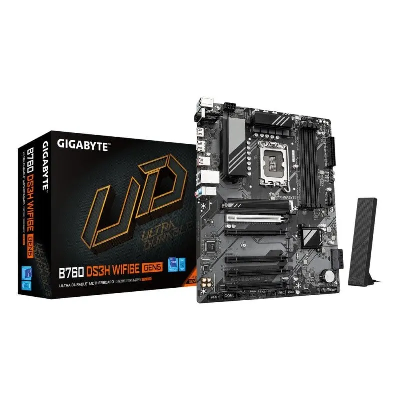 Schede Madri Gigabyte B760 DS3H WIFI6E B760 LGA1700 DDR5 ATX WiFi 6E PCIe 4.0 RAID RGB
