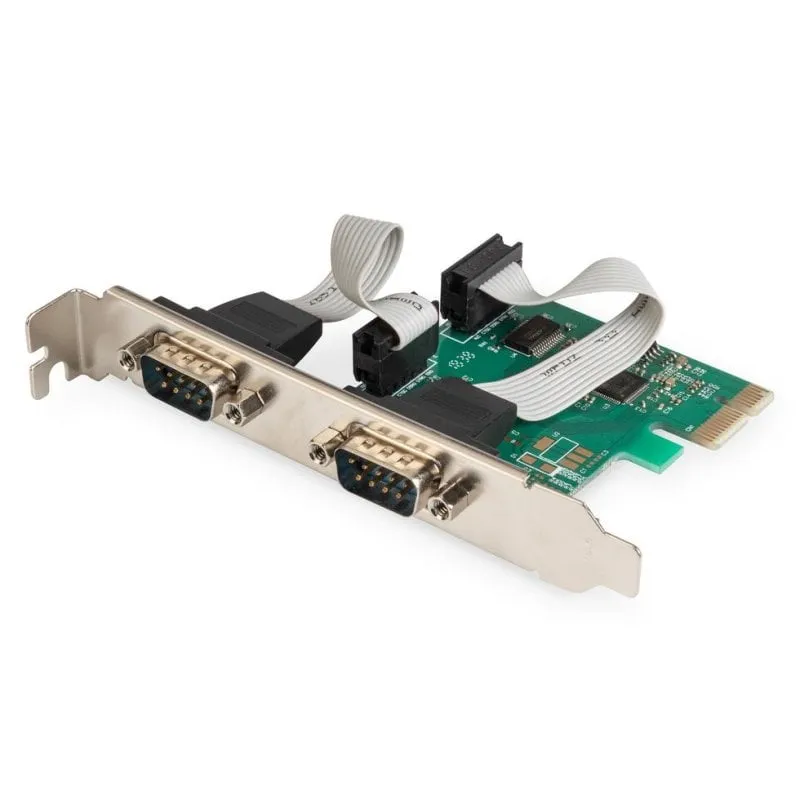 Scheda di Interfaccia Digitus PCIe 2x RS232 DB9 128.000 bps Blech OXPCIe952