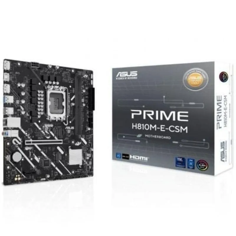 Schede Madri ASUS PRIME H810M-E-CSM Intel H810 LGA1851 DDR5 Micro-ATX M.2 RGB