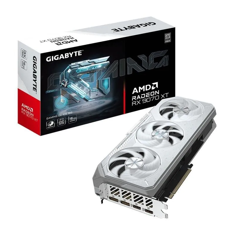 Scheda Grafica GIGABYTE Radeon RX 9070 XT GAMING OC ICE 16GB GDDR6 White