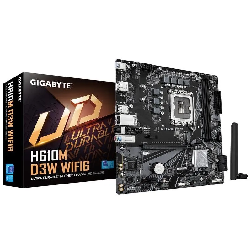 Schede Madri Gigabyte H610M D3W Intel H610 LGA1700 DDR5 Micro-ATX WiFi 6 M.2 1GbE