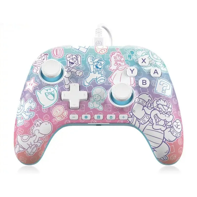 Controller cablato PowerA Advantage per Nintendo Switch 2, Mushroom Kingdom Blue