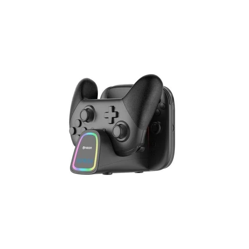 Nacon SWITCHNEWCHARGERPRO Supporto di ricarica per Nintendo Switch 2, Nero/Rosso