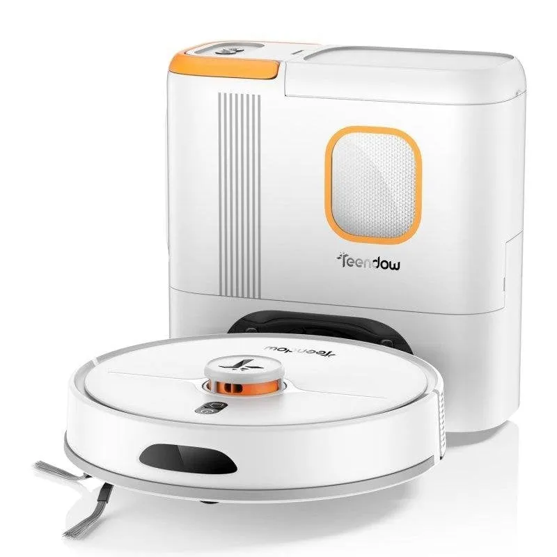 Robot Aspirapolvere Teendow D20s Max+ Autosvuotamento Navigazione LiDAR 6.000 Pa Controllo Vocale