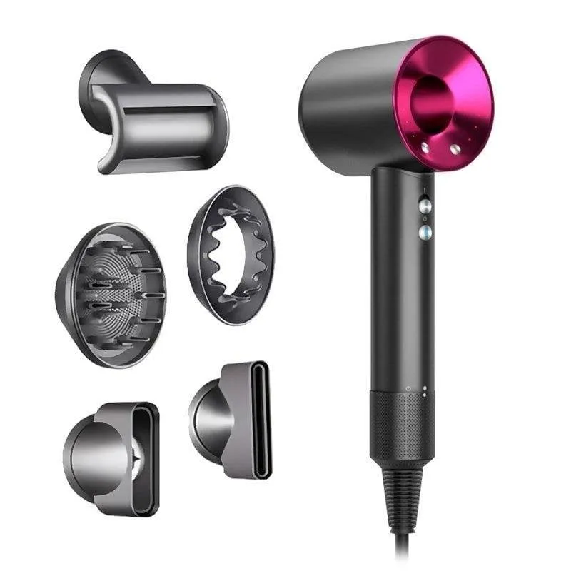 Phon Ionico Professionale Dam Electronics 1600W 4 Temperature 3 Velocità con 5 Accessori