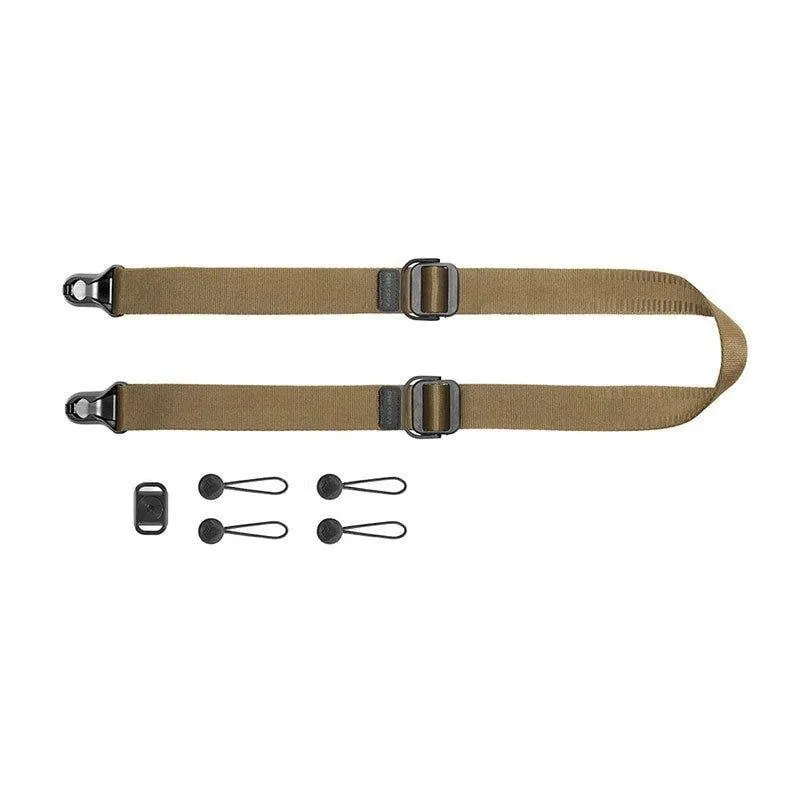 Cinturino Peak Design Slide SL-cy-3 marrone, regolabile 145 cm, 90 kg, 4 ancore
