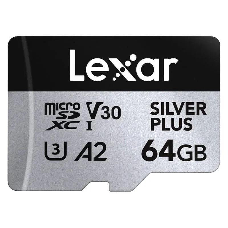 Scheda microSDXC Lexar Professional SILVER PLUS 64GB UHS-I 205MB/s V30 A2