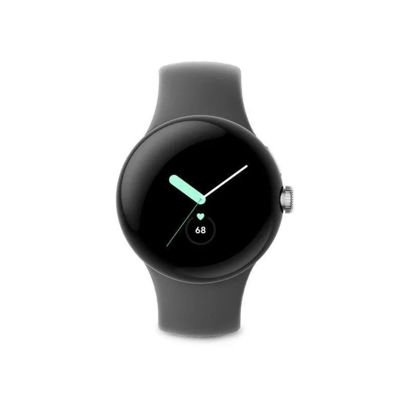Google Pixel Watch 4G LTE Bluetooth NFC GPS 41mm AMOLED Argento Cinturino Carbone S/L 5ATM SpO2