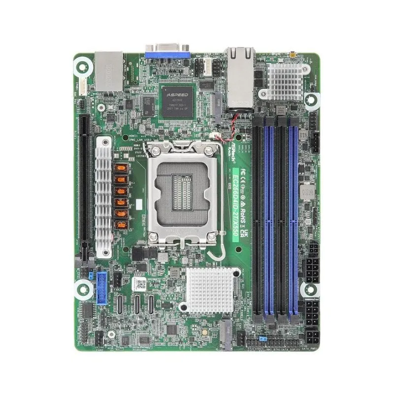 Schede Madri Asrock EC266D4ID-2T/X550 Intel C266 LGA1700 DDR5 Mini ITX 10GbE NVMe RAID