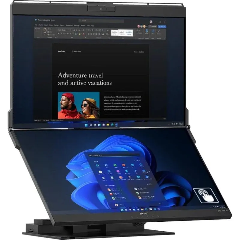Monitor MOBILE PIXELS Geminos X 24" QHD 75Hz IPS Touch Webcam Altoparlanti USB-C