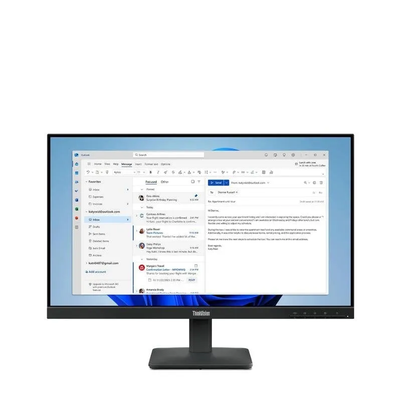 Monitor Lenovo ThinkVision S24-4e 23.8" FullHD 100Hz IPS 6ms Nero Flat VESA