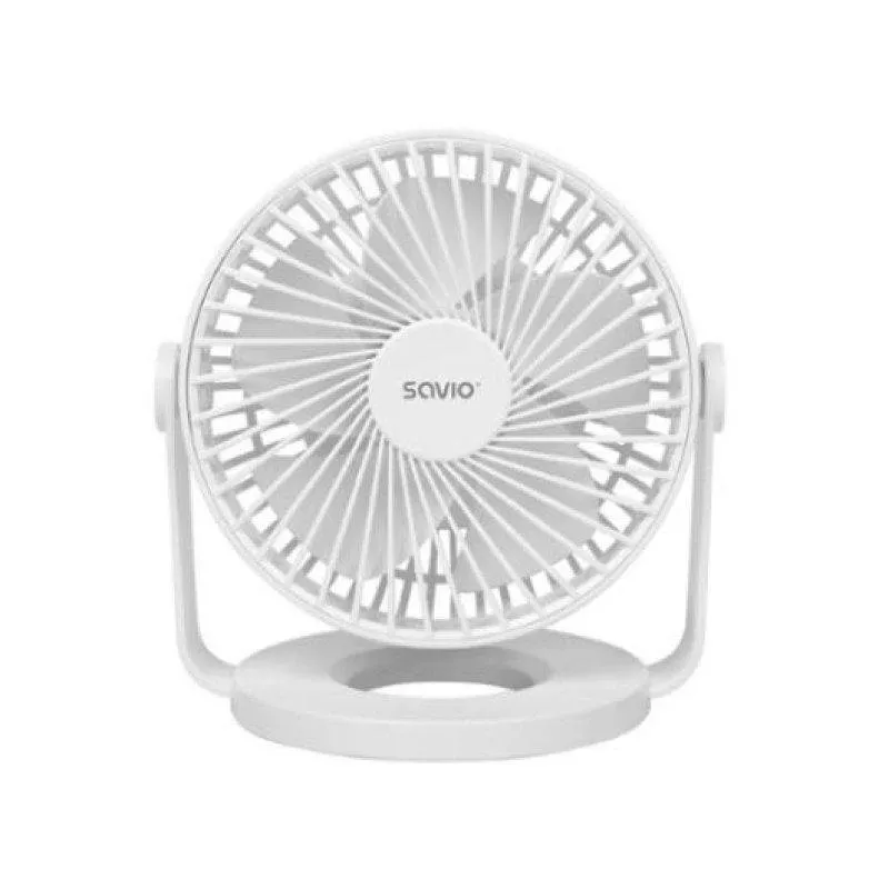 Ventilatore da tavolo Savio AD-01 White batteria USB-C 4 velocità 360°