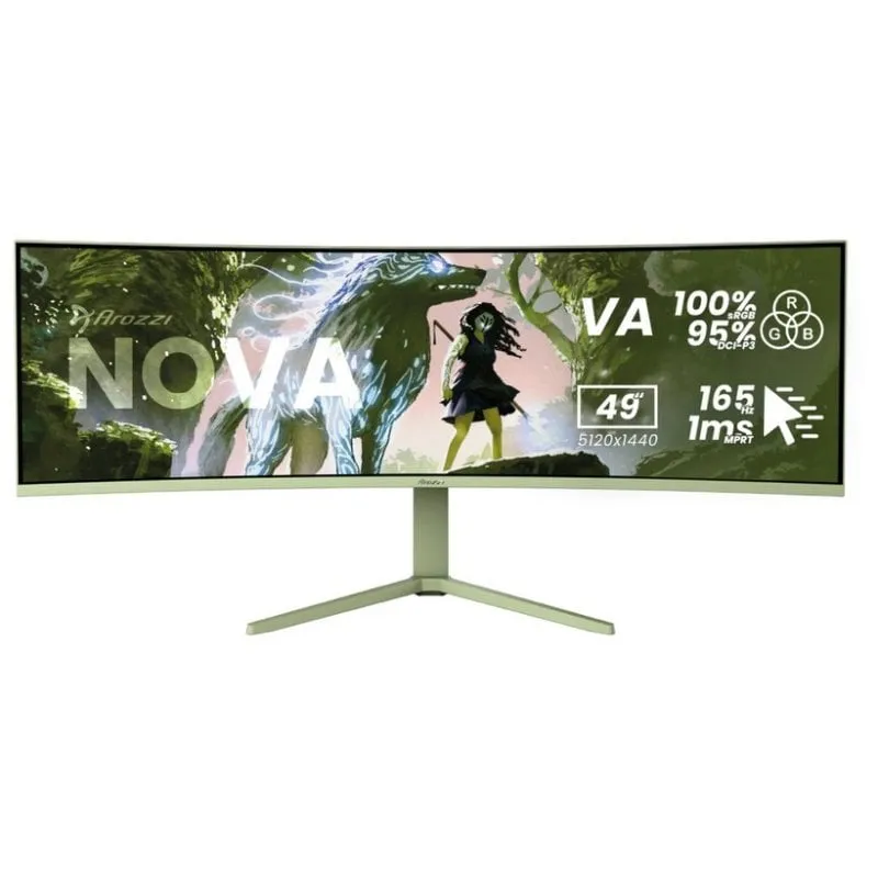 Monitor Arozzi Nova 49 Curved 49" Dual QHD 165Hz VA Curvo Altoparlanti