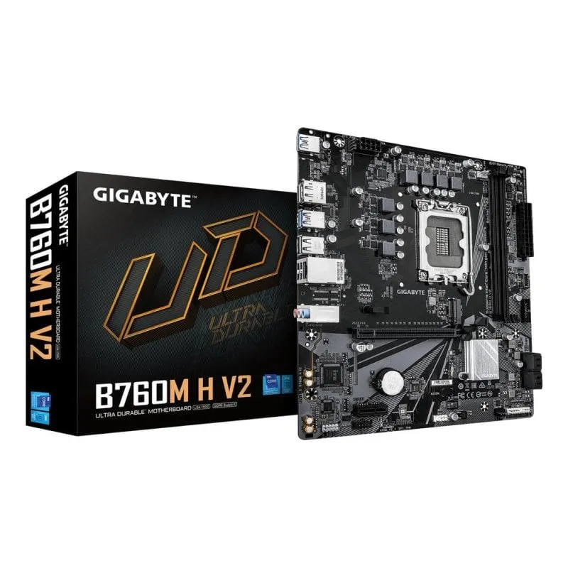 Schede Madri Gigabyte B760M H V2 Intel B760 LGA1700 DDR5 Micro-ATX No WiFi PCIe 4.0 M.2 RAID