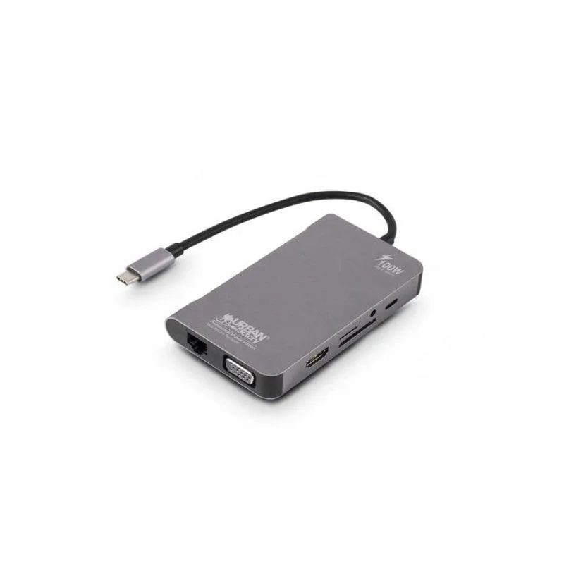 Base per portatile Urban Factory TCM16UF USB-C 96 W HDMI VGA lettore SD Ethernet