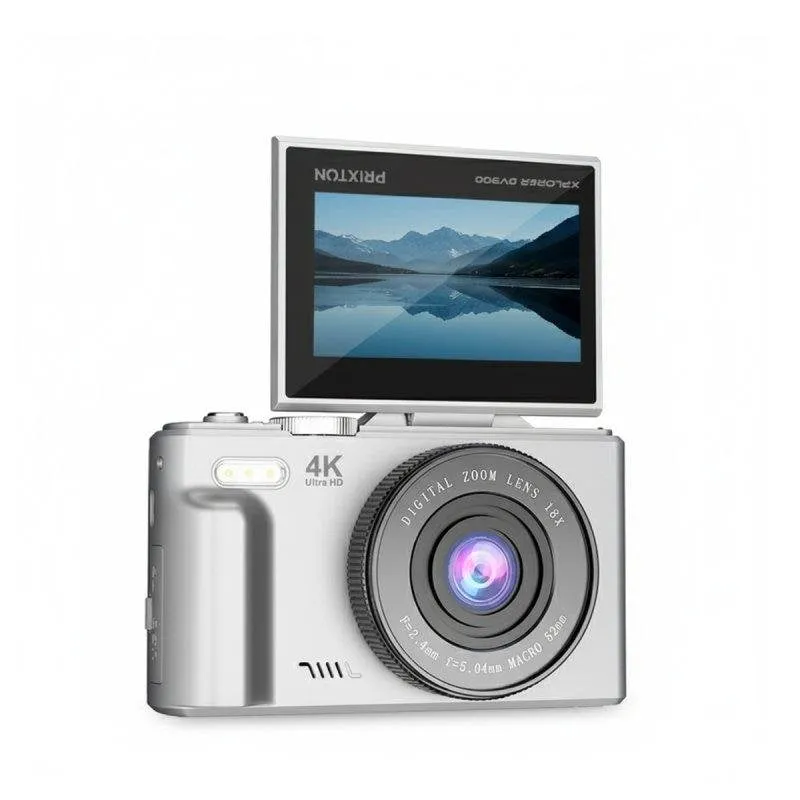 Fotocamera Digitale Prixton Xplorer DV900 4K 64MP LCD Flip WiFi Argento