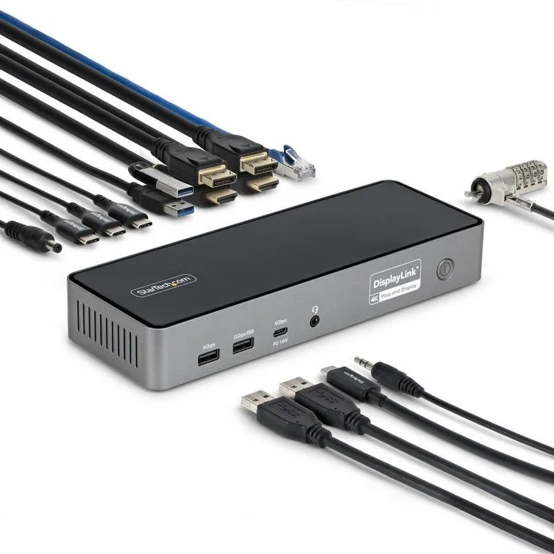 Base universale StarTech.com Docking Station USB-C triplo schermo 140W 4K